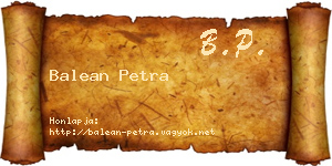 Balean Petra névjegykártya